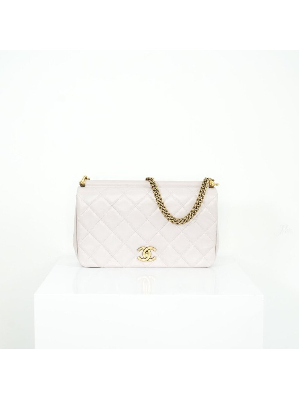 Chanel White Quilted Leather Shoulder Bag